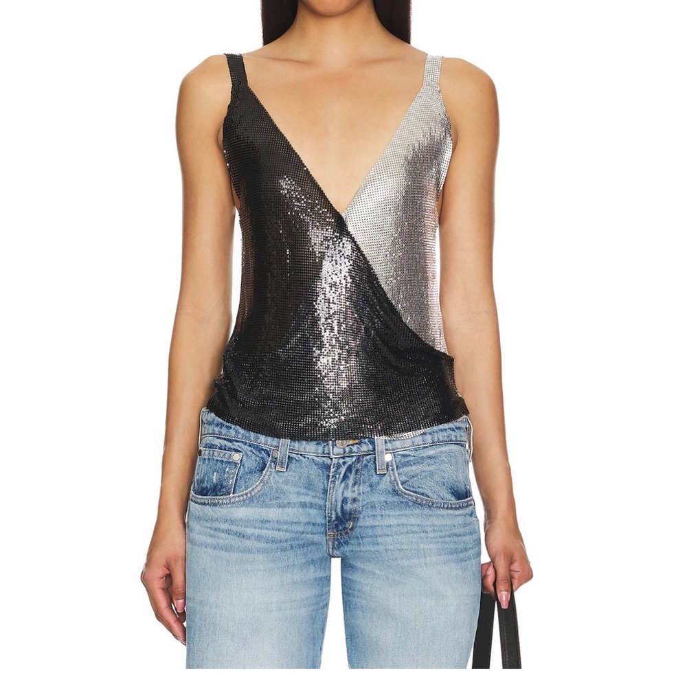 Mikaela Top in Black and Silver